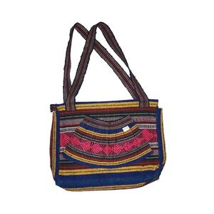 Vintage Lillo Woven Tote Multi-Color Artesanias Shoulder Bag